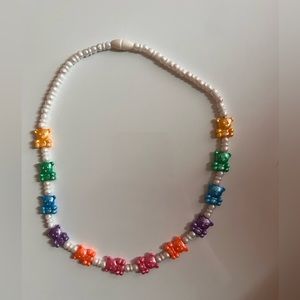 Colorful kids bear necklace